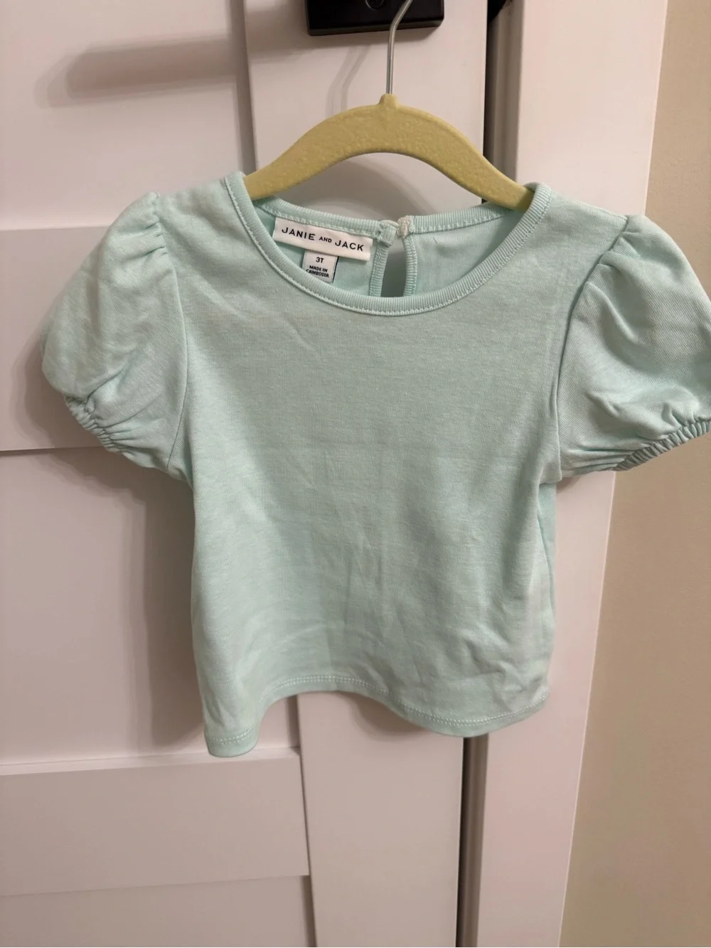 Janie and Jack Mint Puff Sleeve Tee